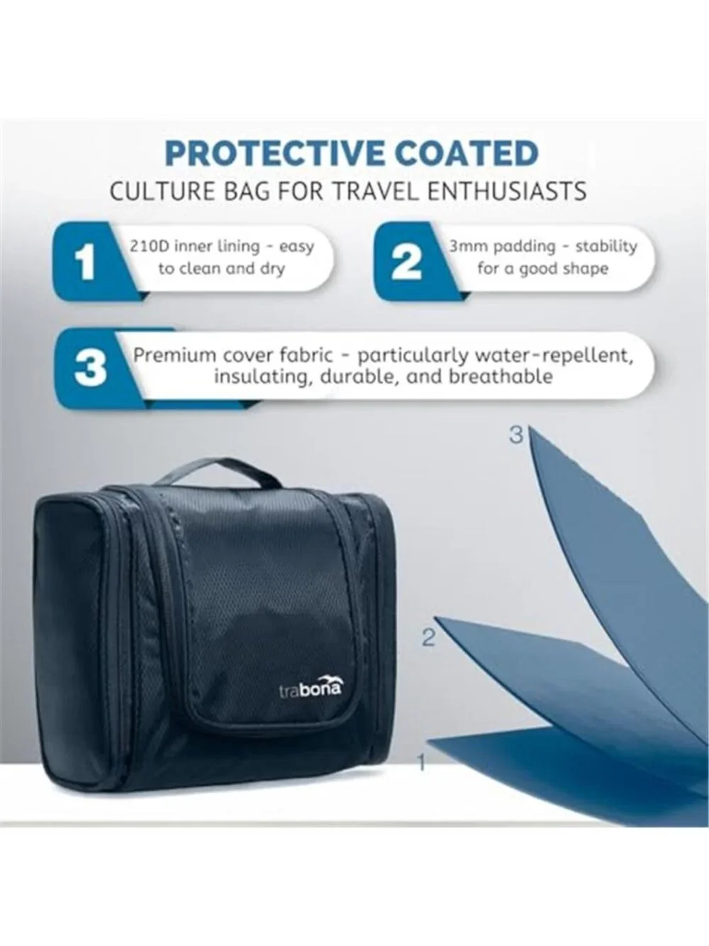 Hanging Toiletry Bag Travel Organizer Waterproof Dopp Kit Cosmetic Case Large